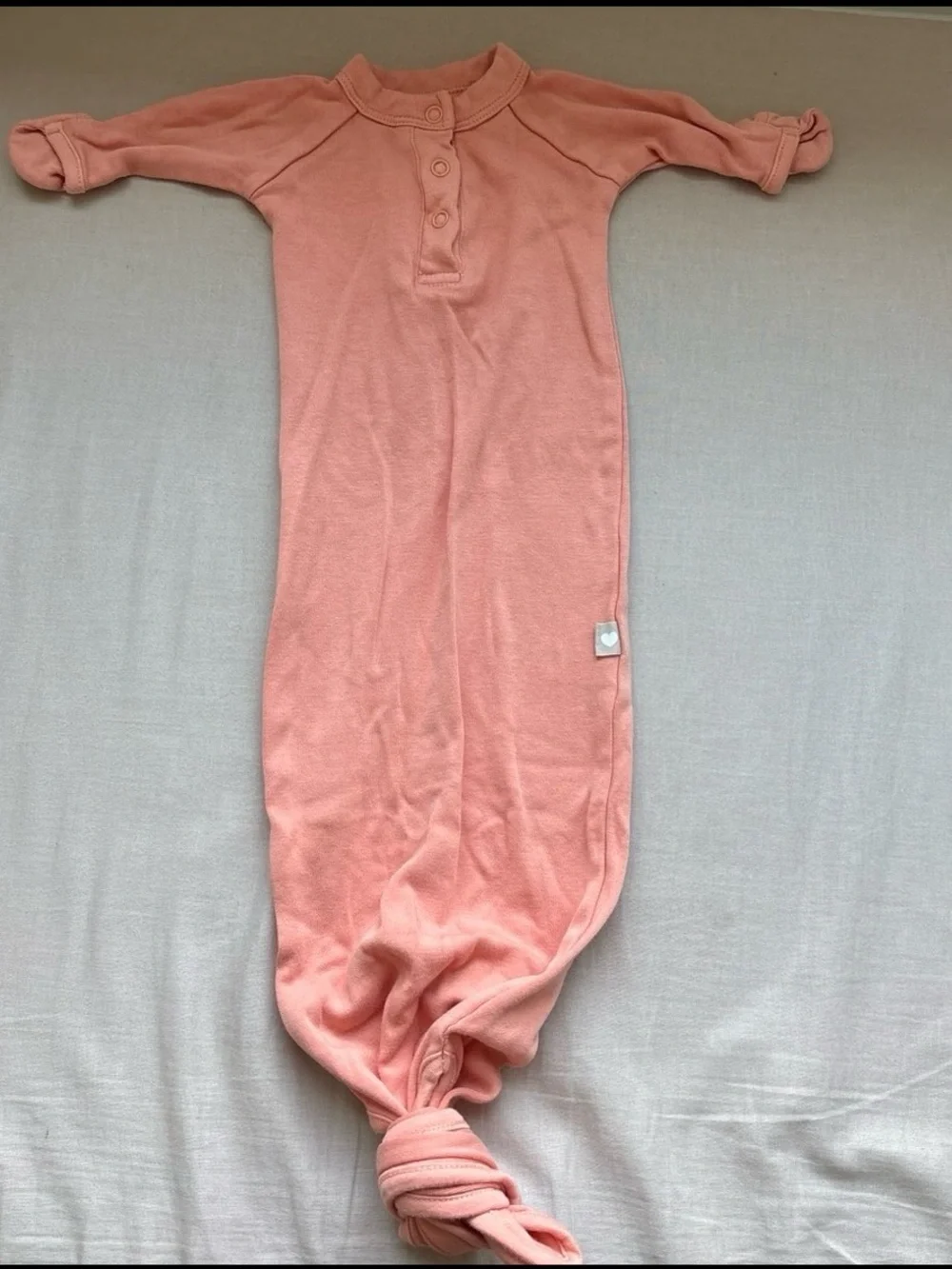 Goumi Knot Gown Sleeper in Dusty Peach